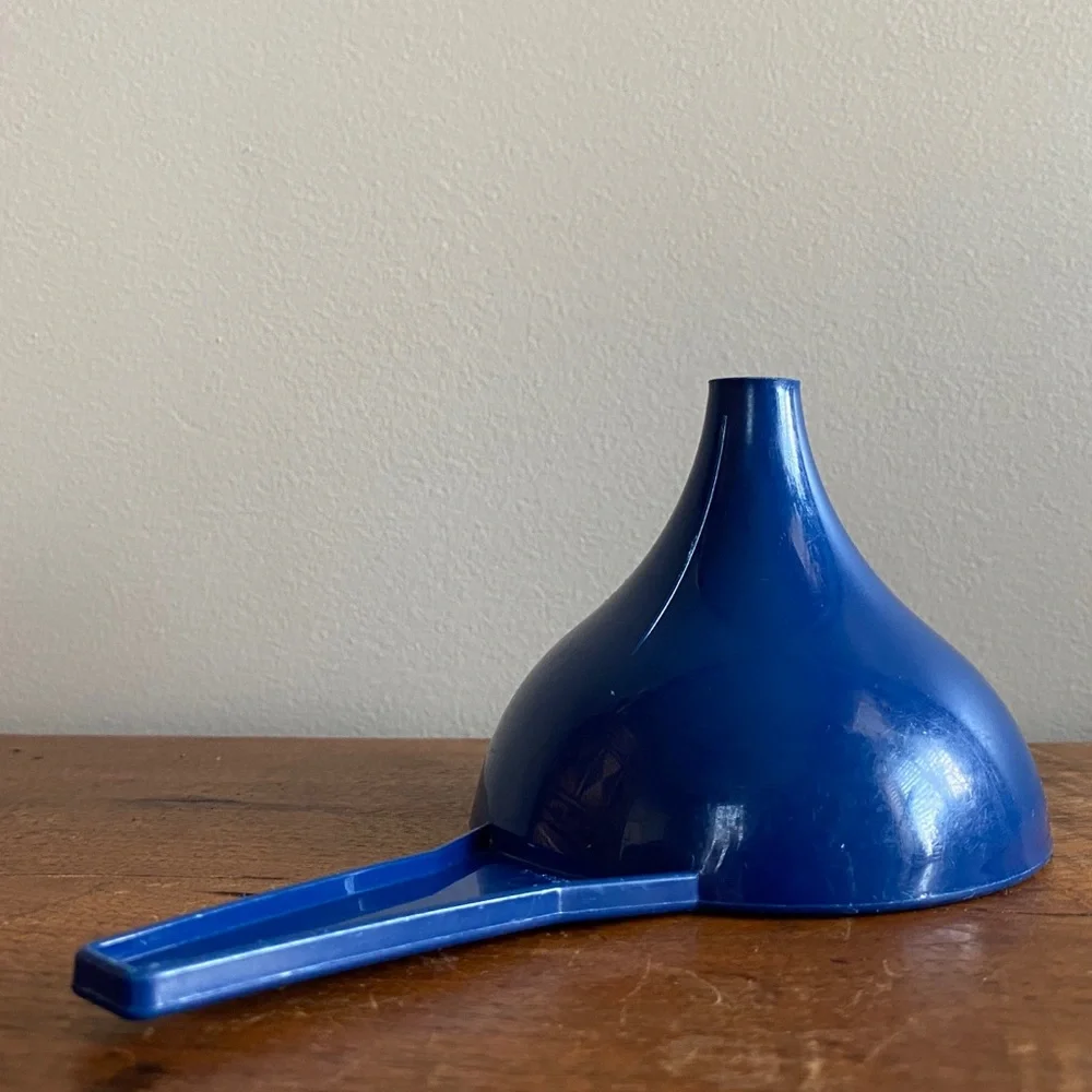 Large Blue Plastic Tupperware Funnel Kitchen Tool Hershey Kiss Mold Vintage